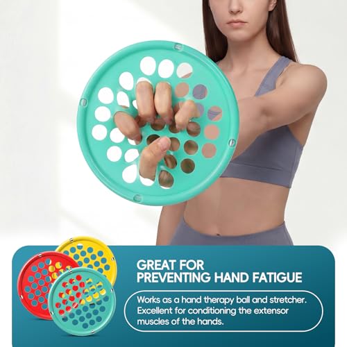Hand Exercise Web, Finger Exerciser & Hand Strengthening | Latex Free, 7 Inch Portable, Physical Therapy Rehab, Hand & Finger Strengthener, Desk Office Travel - color: Red