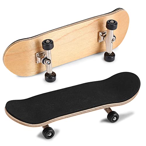 Finger Skateboard Fingerboard Gaming Set, 1Pc Solid Maple Wood Mini Fingerboard Ball Bearing Wheels, Professional Mini Skateboard Fingerboard with Storage Case, Finger Gaming Set