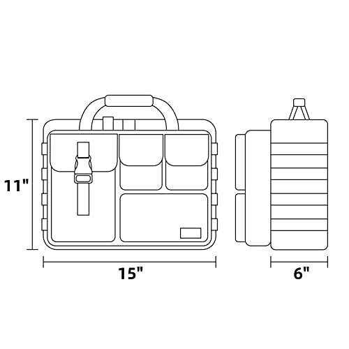 Jaegvida Tactical Briefcases for Men Laptop Bag 14/15.6 Inch Messenger Bag Tablet Shoulder Carrying Case for 14'' and 15.6" - color: Classical Black