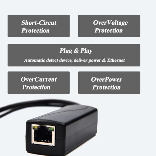 2.5G Micro USB PoE Splitter 5V/3A, PoE to Micro USB 5V/3A 15W Output, 2.5Gbps Ethernet Comply IEEE802.3af/at, Plug and Play for Smart Home - style: USB0503G-X 5V/3A
