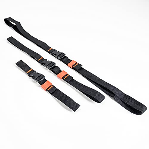 GEAR AID Utility Straps with Side-Release Buckle, Secure and Compress Camping, Biking, Hunting, Boating Gear, 1" Width, 24" Length - size: 1" x 24", style: 2 Straps