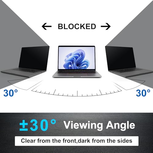 17 Inch Privacy Screen Filter for Laptop, 16:9 Aspect Ratio, Anti-Glare and Blue Light Blocking, Matte/Glossy Double-Sided