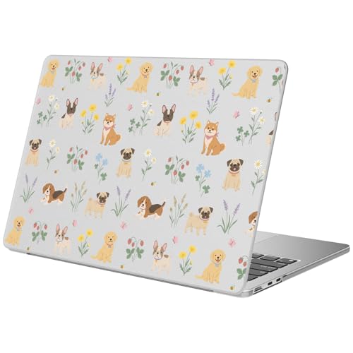 Compatible with MacBook Pro 14 inch Case Cute Dog Flower | M5 M4 M3 M2 M1 2026-2021 A3427 A3426 A3434 A3112 A3185 A3401 A2918 A2992 A2779 A2442 | Protective Hard Shell Matte Cover - color: Dog B, size: MacBook Pro 14 inch