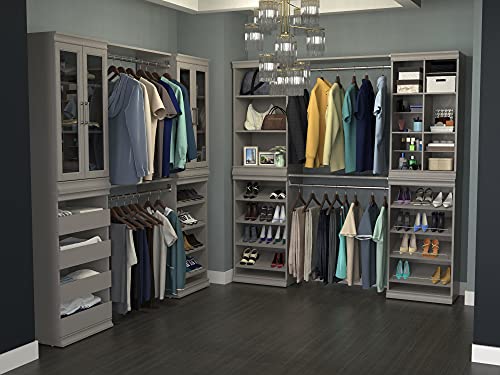 ClosetMaid Modular Storage Shelf Unit with Angled Shoe Shelves, Taupe - color: Taupe