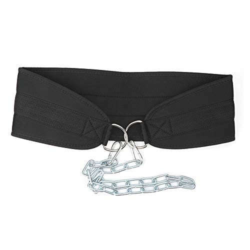 Fitness Dip Belt, Weighted Strength Training Belt with Steel Chain for Pull Ups Dips Lunges, Gym Workout Equipment for Men Women