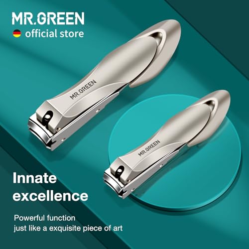 MR.GREEN Nail Clippers Stainless Steel Anti Splash Fingernail Cutter Manicure Tools Bionics Design Pedicure Scissor Nail Trimmer (Nail Clipper (Large)) - color: Nail Clipper (Large)