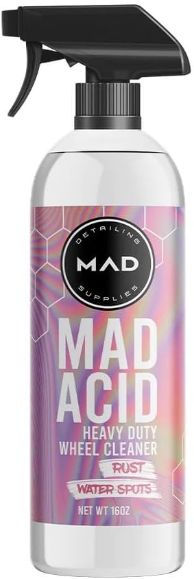 MAD Acid Heavy Duty Wheel Cleaner & Rim Cleaner - Safe on Chrome, Clear Coated Painted Surfaces, Glass, Plastic, And Most Wheel Finishes - Brake Dust, Rust, and Grime