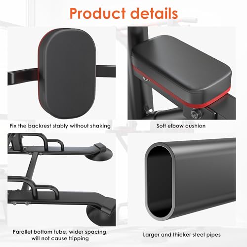 soges Power Tower Pull Up Bar Station, Dip Station for Home Gym, Height Adjustable Heavy Duty Strength Home Training Fitness Workout Equipment - color: Black