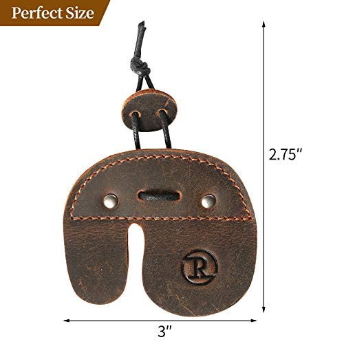 Leather Archery Finger Tabs,Handmade Archery Finger Guard for Shooting Practice Gear, Recurve Bow Fingers Tab - color: Bourbon Brown