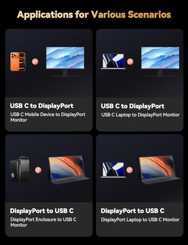 Bidirectional USB C to DisplayPort 2.1 Cable, 16K DisplayPort to USB C Cord 10ft, 16K@60Hz 8K@240Hz/120Hz Premium Aluminum Plug & Play Compatible with MacBook Pro/Air, Laptop, Graphics Card - size: 9.9 ft