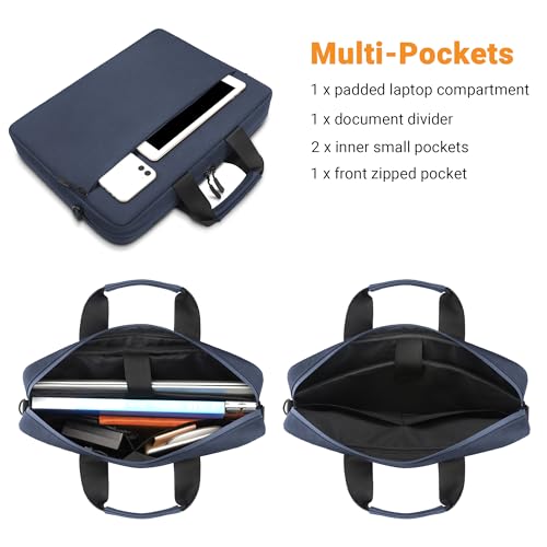 TECOOL Laptop Bag 15 15.6 16 Inch, Waterproof Laptop Carrying Case Sleeve | Messenger Bag Briefcase with Shoulder Strap for 15 15.6 16 Inch Lenovo HP Dell Acer ASUS Notebook, MacBook Pro 16,Dark Blue - color: Dark Blue, size: 15.6-16 Inch