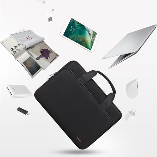 DOMISO 15.6 inch Laptop Case Sleeve Protective Cover Compatible with 16 inch MacBook Pro M4 M3 M2/Pro Max,15.6-16 inch HP Dell ASUS Lenovo Chromebook,Waterproof Computer Cases Bag with Handle,Black - color: Black, size: 15.6 inch