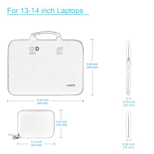Hseok Laptop Sleeve 14 inch Case with Small Case, Compatible with MacBook Neo 14, MacBook Pro 14 M5/M4/M3/M2/M1, XPS 14 and Most 14 inch Notebooks, Neoprene Computer Handbag,J01B01 - color: J01b01, size: 14"