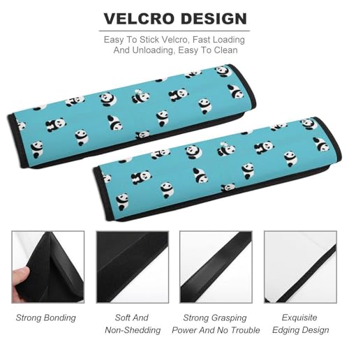 2 Pack Cute Panda Seat Belt Shoulder Pad Universal Fit Harness Pads Strap for Kids, Car Seats Pushchair Strollers High Chair Pushchair, Shock Absorption - color: Pattern 168