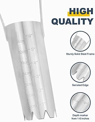 Bulb Planter Tool with 6 Inch Depth Measurment Tulip Bulb for Planting Tulip Daffodils Dahlias Garlics Bulbs Spring Fall Planting Handhold Planting Tool Garden Bulb Transplanter Hole Digger