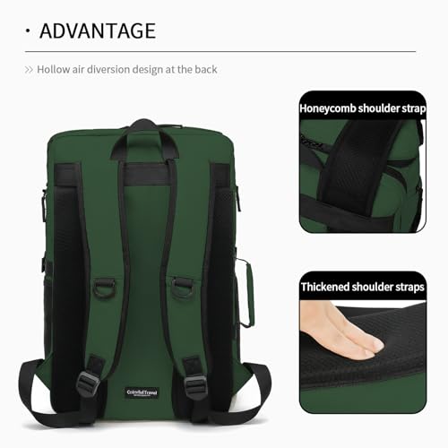 tennis mountain climbing travel backpack, independent shoe compartment for sports and fitness, waterproof 15.6-inch computer bag - color: Forest green