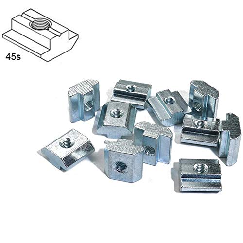 15pcs 4545 Series Sliding T Nuts Metric M4 Thread Slide in Hammer Head T-Nut for Standard 10mm T-Slot Aluminum Extrusion Profile （4545 Series M4） - size: 4545 Series M4