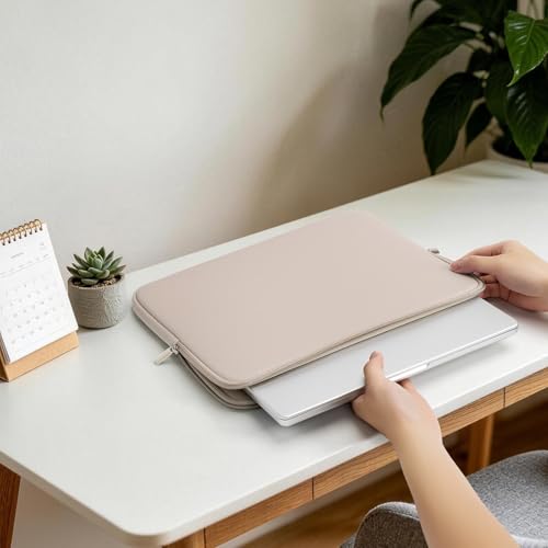 RAINYEAR 13 Inch Laptop Sleeve Case Padded Carrying Bag, Khaki | Slim Protective Soft Zipper Computer Cover for 13.3 inch MacBook Air/Pro M1 M2 M3 M4 M5 A3449 A3240 A3113 A2681 A2338 - color: Khaki, size: 13"