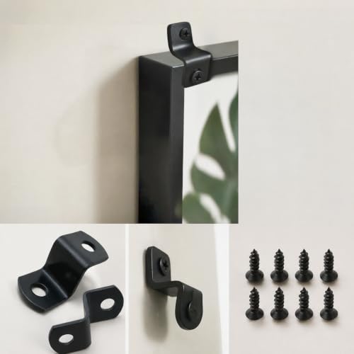 3/8" Depth Flat Offset Canvas Clips, Black Z Shaped Heavy Duty Double Hole Picture Frame Clips for Canvas Framing Hardware with Screws, 20Pcs - size: 3/8 Inch