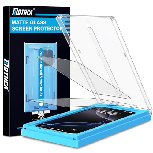 Mothca 2 Pack Matte Glass Screen Protector for iPhone 17 Pro/iPhone 16 Pro/iPhone 17 6.3-inch [Auto Fit Box Dust-Free] Full Coverage Anti-Glare & Anti-Fingerprint Tempered Glass, Smooth as Silk - size: iPhone 17 Pro/16 Pro/17 6.3-inch