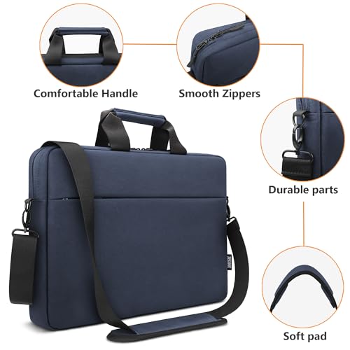 TECOOL Laptop Bag 15 15.6 16 Inch, Waterproof Laptop Carrying Case Sleeve | Messenger Bag Briefcase with Shoulder Strap for 15 15.6 16 Inch Lenovo HP Dell Acer ASUS Notebook, MacBook Pro 16,Dark Blue - color: Dark Blue, size: 15.6-16 Inch