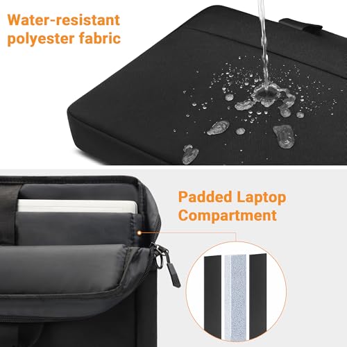 TECOOL Laptop Bag 15 15.6 16 Inch, Waterproof Laptop Carrying Case Sleeve | Messenger Bag Briefcase with Shoulder Strap for 15 15.6 16 Inch Lenovo HP Dell Acer ASUS Notebook, MacBook Pro 16,Black - color: Black, size: 15.6-16 Inch