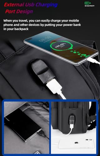 17/15.6" Business laptop backpack, PU backpacks, Travel laptop backpack,carry on backpacks, Expandable backpack Men Women (01#Standard, Black) - color: 01#black, style: 01#standard