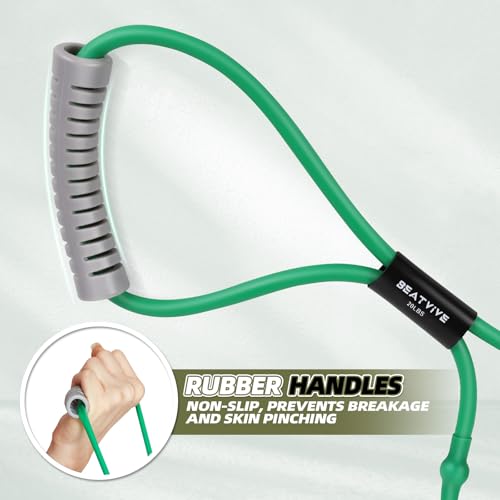 Figure 8 Resistance Bands with Handles, Arm Resistance Bands | Home Workout, Physical Therapy, Strength Training, Travel Portable, Arm workouts - color: Green-20lbs