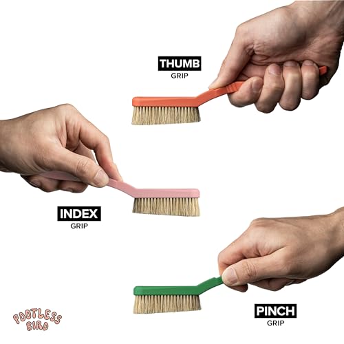 Rock Climbing & Bouldering Brush, Ergonomic, High Density Wild Boar's Thick Hair Bristles, 100% Recyclable, Strong Outdoor & Indoor Free Spiky Ring, Red X - color: Red