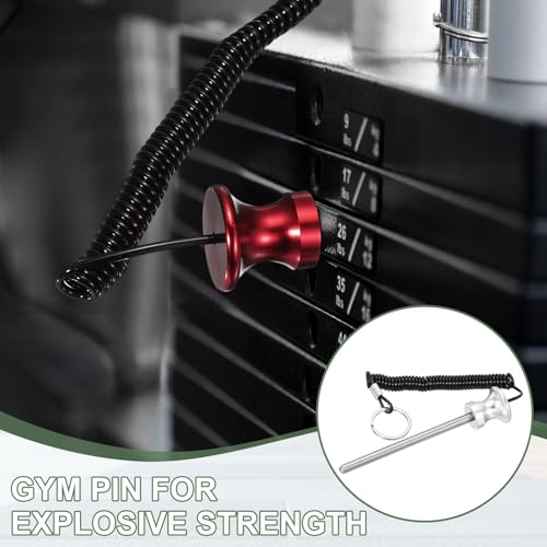 Weight Stack Pin, Weight Gym Pin Strength Training Equipment Replacement with Pull Rope for Commercial Home - color: Silver, size: 0.3 x 4.7 Inch