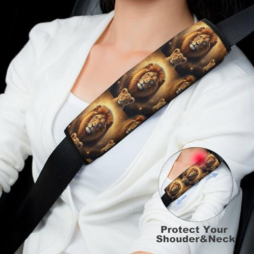 Soft Padded Seat Belt Shoulder Pad for Elderly Support, Stroller Pushchair High Chair, 2 Pack Lions Lion Cub Shoulder Harness Cover Neck and Shoulder Support - color: Pattern 772