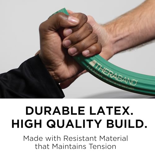 THERABAND FlexBar Resistance Bar, Tennis Elbow, Physical Therapy, M, Green | Flex therapy bar for physical therapy, wrist and forearm exercise, with non slip grip and compact design - color: Green - Medium, style: Original