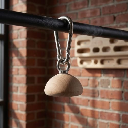 Wooden Grip Strength Hemisphere Ball Hand Exerciser for Climbing Finger Training Tool with Slip Resistant Surface and Ergonomic Design, Improves Forearm Strength for Outdoors