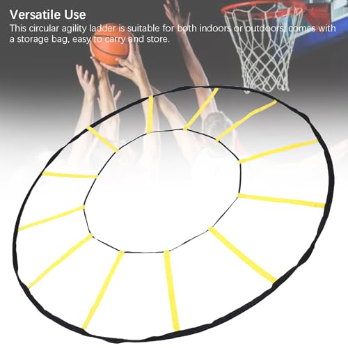 Semme Circular Agility Training Ladder, 12 Rungs Speed and Agility Trainer for Soccer Basketball, with Storage Bag, Premium Nylon Material