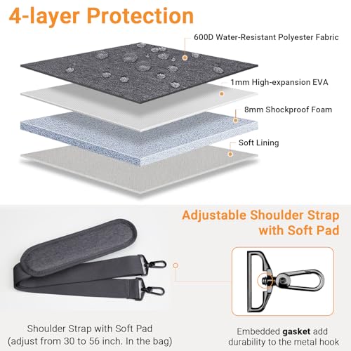 TECOOL 14 Inch Laptop Bag, 360 Protective Case Sleeve Messenger Bag | Waterproof Computer Briefcase with Shoulder Strap for 14 Inch Acer ASUS Lenovo HP Dell Laptop, MacBook Air 15,Dark Grey - color: Dark Grey, size: 14-15 Inch
