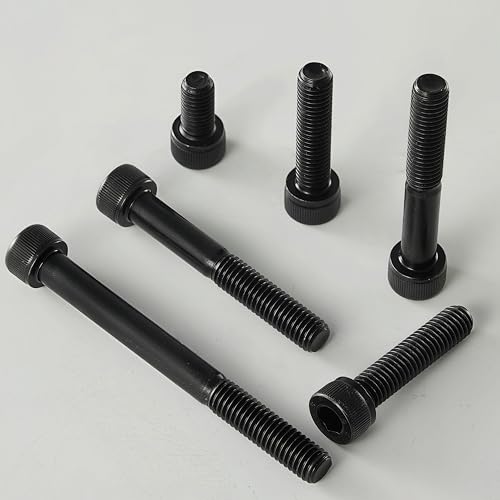 M10-1.5 x 70mm Socket Head Cap Screws, M10x1.5 Bolt, 12.9 Grade Alloy Steel, Allen Socket Drive, Black Oxide Finish, Half Thread, Quantity 6 - size: M10 x 70mm(6PCS)