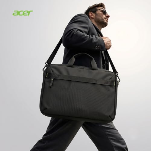 Acer Laptop Briefcase with Shoulder Strap, Messenger Bag | Water-Resistant, 900D Polyester, Shoulder Strap, Soft Interior Protection, Corner Guards Multi-Pocket, Luggage Strap - size: 16-17.3inch