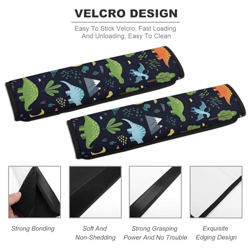 2 Pack Cool Dinosaurs Seat Belt Cover Universal Fit Shoulder Protector for Adults and Children, Most Cars, Comfortable Driving - color: Pattern 906