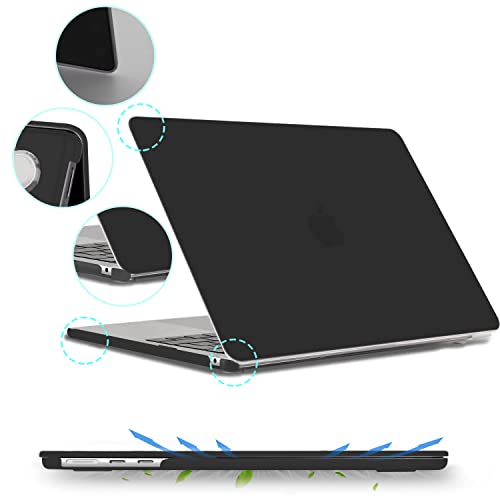 B BELK for MacBook Air 15 inch Case M5 2026 2025 2024 2023 Release M4 M3 M2 | A3448 A3241 A3114 A2941, Matte Plastic Laptop Hard Shell Case with Keyboard Cover & Screen Protector, Black - color: Black