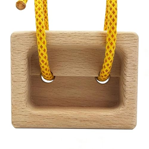 Fingerboard Rock Climbing, Portable Grip Enhancer for Athletes with Adjustable Rope, Natural Timber with Multiple Hold Depths, Hand Exerciser Doorway Playground Equipment for Bouldering Pair