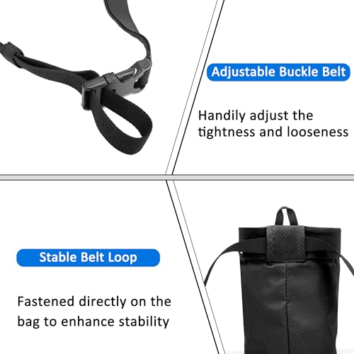 Chalk Bag for Rock Climbing Bouldering, Sealable Drawstring Closure, Capacious Zippered Pocket Athletic Chalk Bag with Waist Belt for Weightlifting, Gymnastics, Crossfit (Black/Orange)