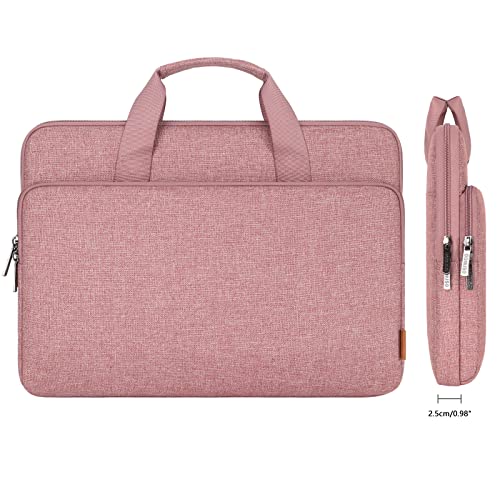 DOMISO 15.6 inch Laptop Case Sleeve Protective Cover Compatible with 16 inch MacBook Pro M4 M3 M2/Pro Max,15.6-16 inch HP Dell ASUS Lenovo Chromebook,Waterproof Computer Cases Bag with Handle,Pink - color: Pink, size: 15.6 inch