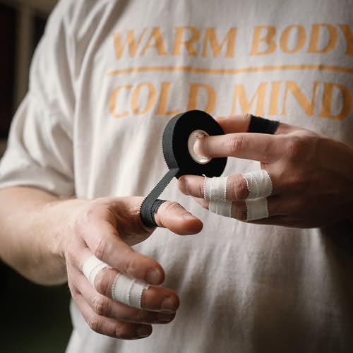 WARM BODY COLD MIND Athletic Finger Tape - 0.5inch x 33ft - Sport Tape for Fingers, Strong Hand Wrap for Crossfit, Weightlifting, Jiu Jitsu, Rock Climbing - color: 3 Rolls White (33ft)