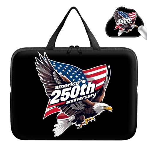 Laptop Bag 12 Inch,Resistant Shockproof Laptop Sleeve Case Protective Cover Carrying Case with Handle Compatible for HP Dell Lenovo Acer Asus Notebook Computer,America 250 Eagle Flag - color: America 250 Eagle Flag, size: 11-12.5 in