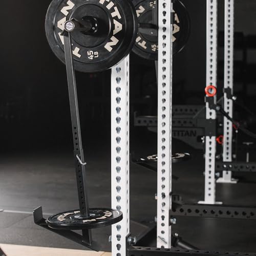 Titan Fitness Eccentric Hooks, Fully Adjustable 20" - 35" Steel Hook Barbell Attachment, Overload Lifting for Explosiveness, Fits Olympic-Sized Weight Plates, Weight Releasers - style: Hook Extensions