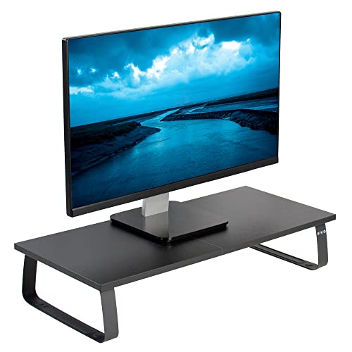 VIVO Monitor and Laptop Stand, 24 inch Desktop Riser, Black, STAND-V000D
