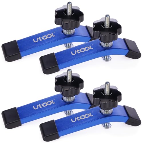 4 Pack T-Track Hold Down Clamps Kit, 6-1/3" L x 1-1/5" Width, Blue | Heavy Duty Anodized Clamps for Woodworking - size: ‎4 PCS Clamps