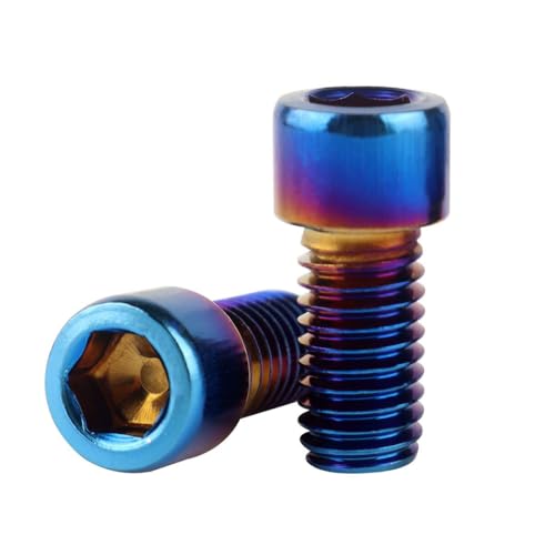6Pcs Bike Screws M6x10 12 16 18 20 25 30 35mm Stainless Steel Socket Head Cap Allen Hex Bolt (Burnt Blue, M6 x10mm) - color: Burnt Blue, size: M6 x10mm