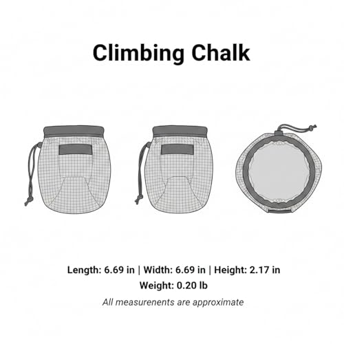 Climbing Chalk Bag with Drawstring Closure Lightweight Waist Pouch for Rock Climbing & Bouldering 6.7 Inch Opening - color: Brown