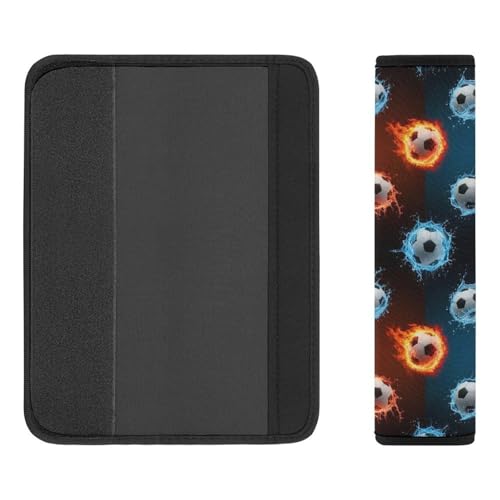Universal Fit Soccer Flame Soccers Car Seat Belt Pad for Elderly Support, Stroller Pushchair High Chair, 1 Pair Shoulder Harness Cover Neck and Shoulder Support - color: Pattern 376